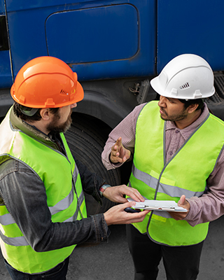 trucking instructor teaching student01
